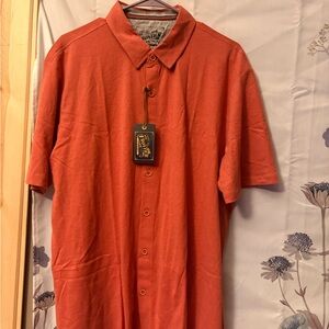 Weatherproof Men's Casual Orange Button Down Shirt